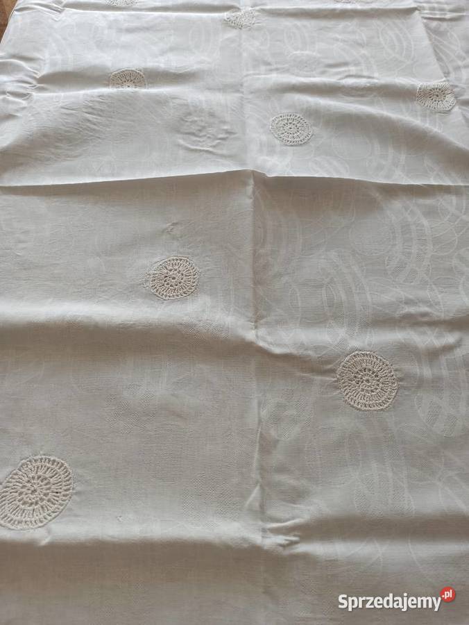 Obrus biały 100 bawełna PRL 180X130 podlaskie Białystok