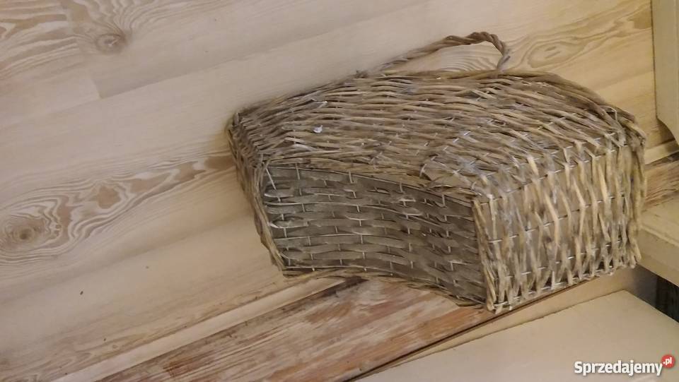 duży wiklinowy koszyk pobielany na prezent Gdańsk