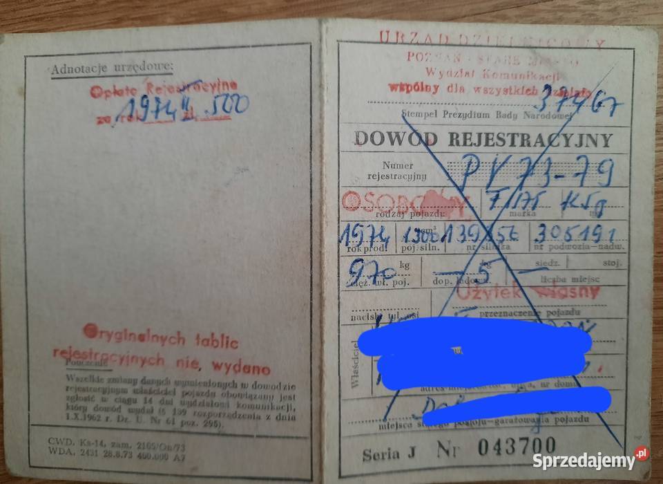 Kolekcjonerskie dokumenty motoryzacyjne Plewiska