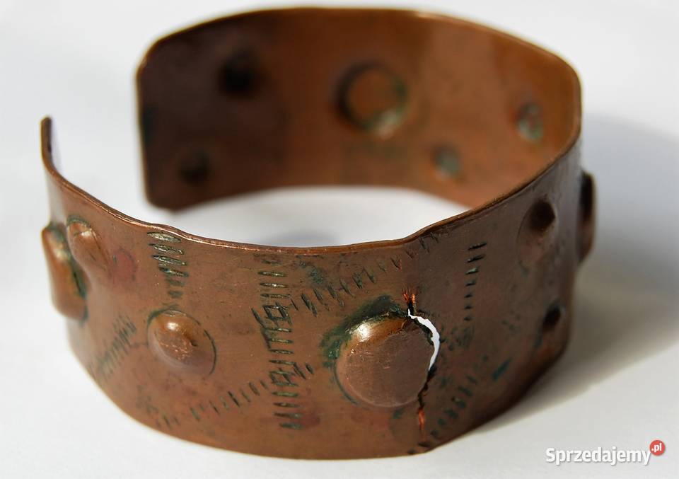 Bransoletka miedziana kuta vintage lata 70