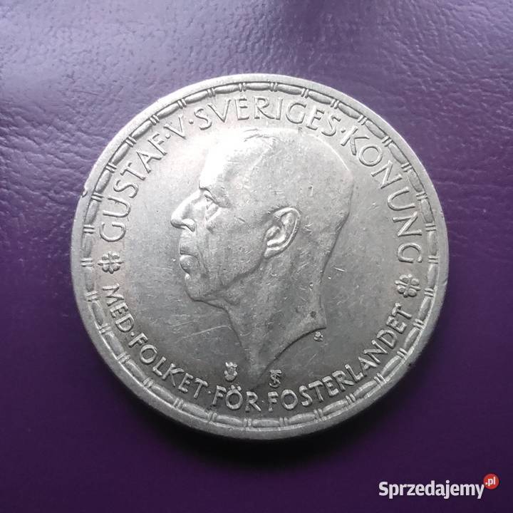 Moneta 2 KORONY 1947 TS SZWECJA Srebro Rzadka Pruszków