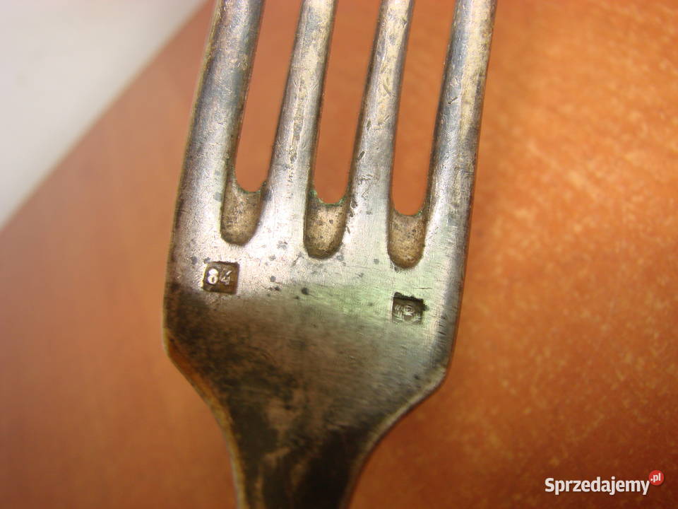 stary widelec stołowy sygnowany plater Pruszcz Gdański sprzedam