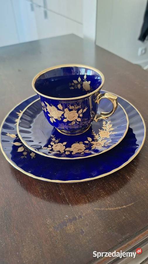 Stare Trio Kobaltowe Wunsiedel Porcelana 24k Warszawa sprzedam