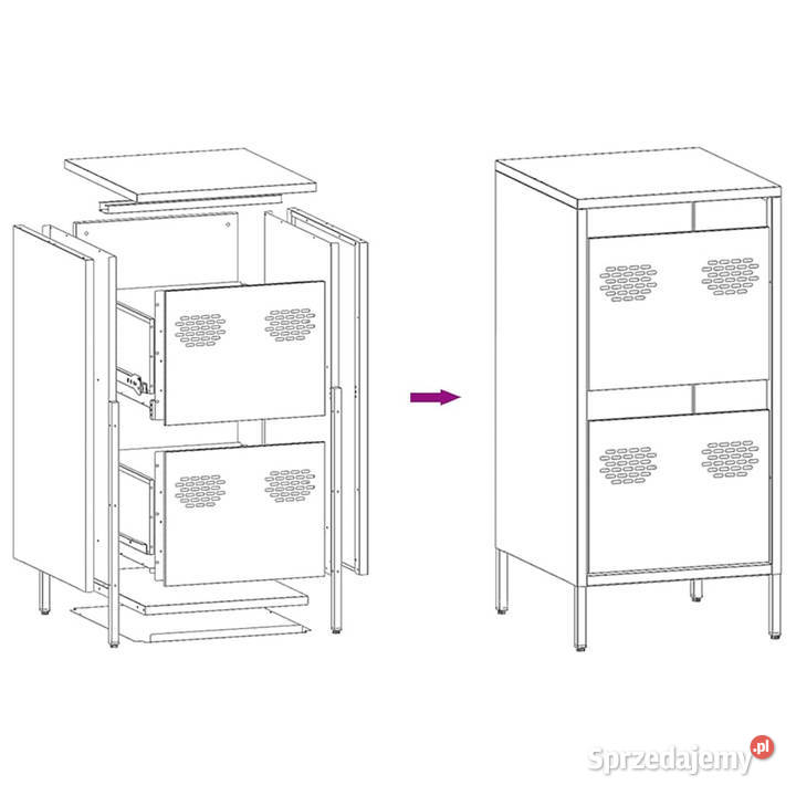 Szafka biała 35x39x735 stal walcowana na zimno Pozostałe