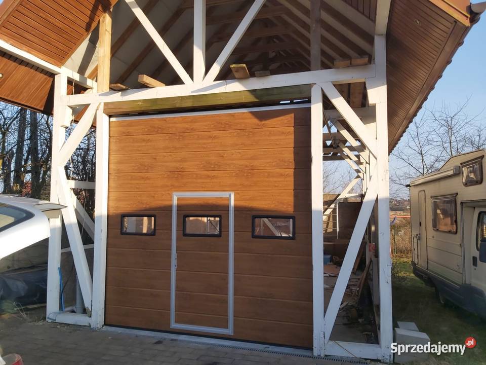 Drzwi garażowe 3 x 3 m złoty dąb napęd 2 piloty Gorzów Wielkopolski sprzedam