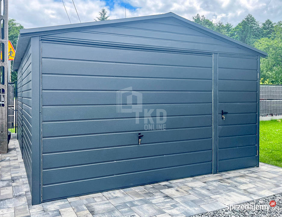 Garaż blaszany 4x6m Brama uchylna drzwi antracyt mazowieckie Siedlce