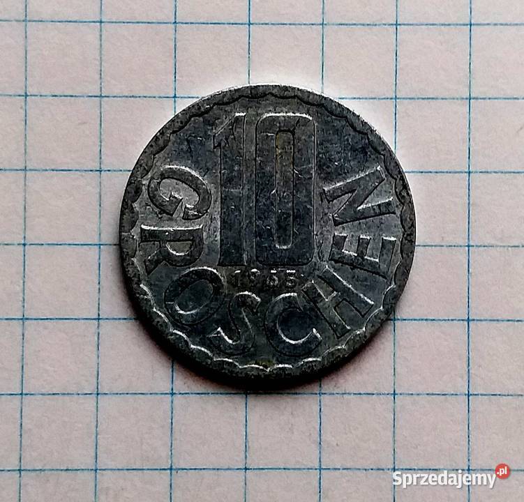 10 GROSCHEN 10 GROSZY 1965 AUSTRIA Antyki, Sztuka, Kolekcje