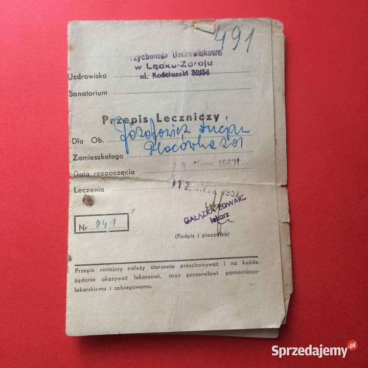 1671 Przepis Leczniczy Józefowicz sprzedam