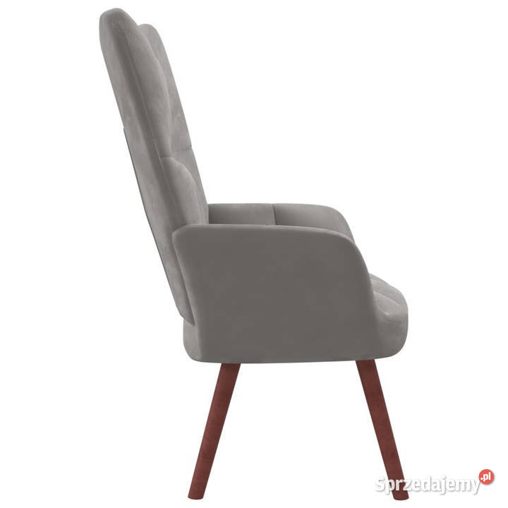 Fotel jasnoszary obity aksamitem WM328051 Warszawa