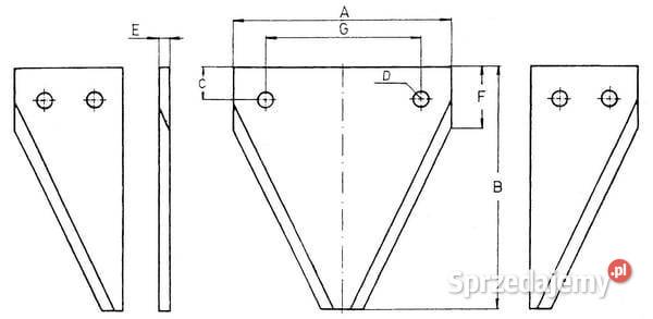 Nóż tnący grzybek 4 mm MS 95720040 Do maszyn uprawowych Kamionna