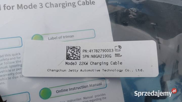 Okazja Kabel do ładowania oryginał BMW 22Kw Pozostałe Kalisz