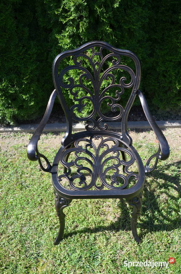 Krzesła ogrodowe rustykalne metalowe taras Tarnów