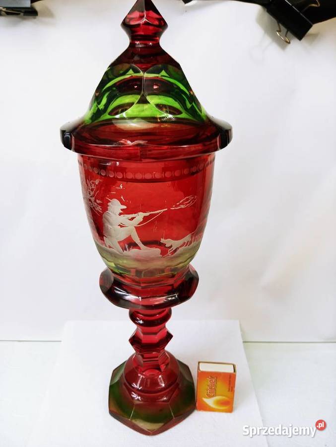 Kielich Kryształ Pokal Bohemia Rubin Nowa Sól