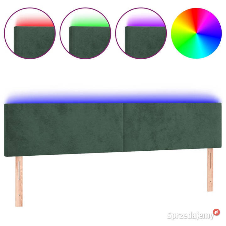 Zagłówek do łóżka z LED ciemnozielony 200x5x7888 Warszawa
