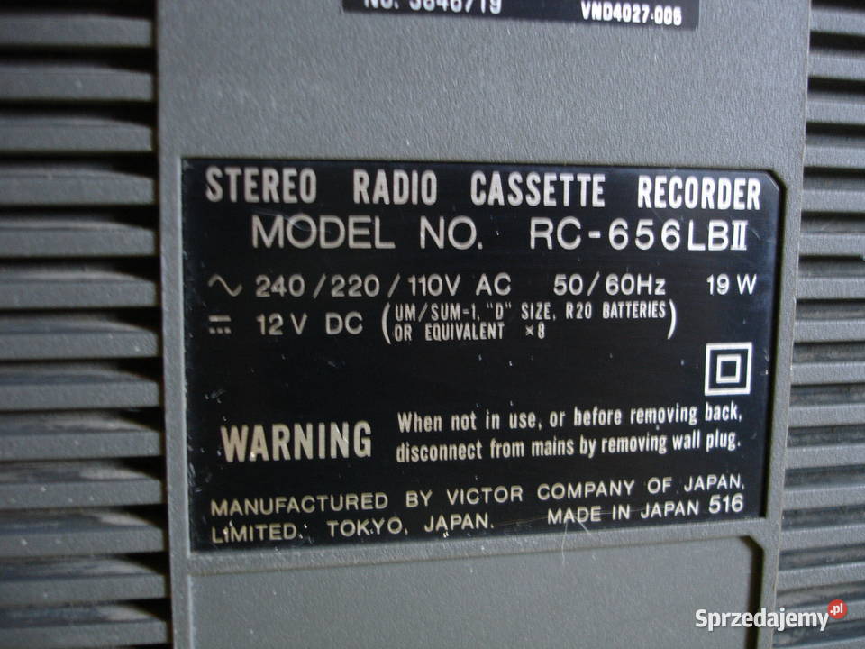 Radiomagnetofon JVC RC656LBII lubuskie