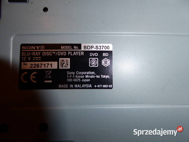 SONY BluRay BDPS3700