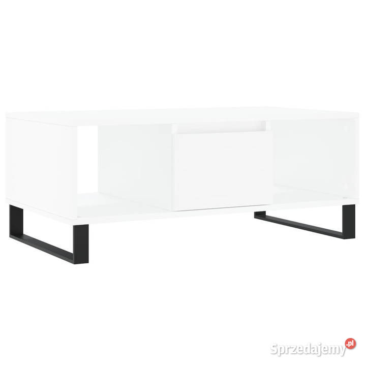 Stolik kawowy biały 90x50x365 materiał