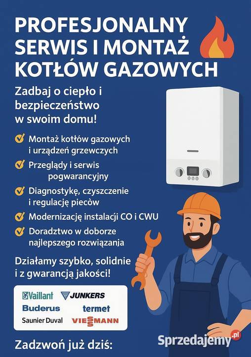 Serwis przeglądy piecy kotłów gazowych Ząbki