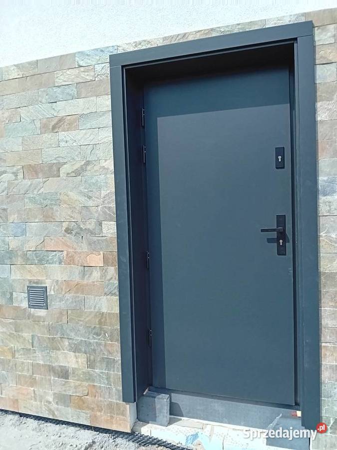 Drzwi drewniane kolor antracyt wielkopolskie Kostrzyn sprzedam