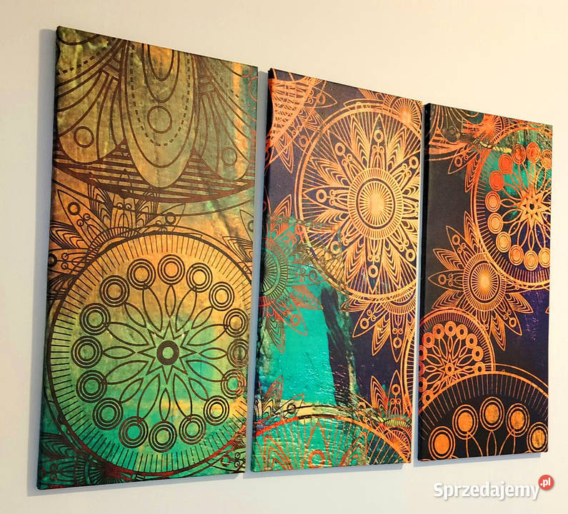 Tryptyk 3 sztuki obraz na płótnie w drewnianej Obrazki i obrazy Poznań