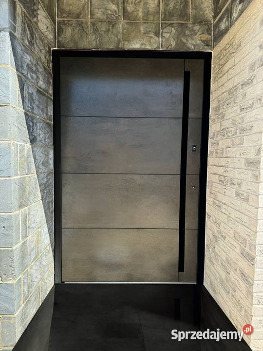 Drzwi aluminiowe wejściowe ze spiekiem kwarcowym Nowy Sącz