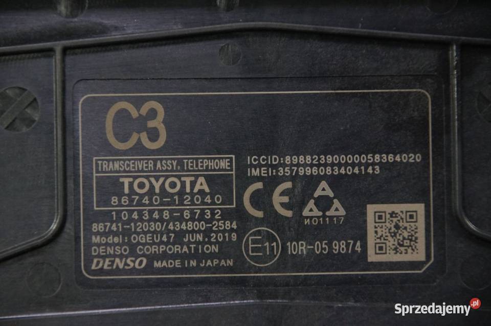 MODUŁ TOYOTA COROLLA E21 TELEFONU 8674012040 Lipno