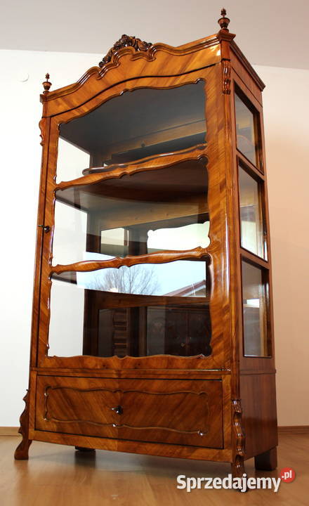 Serwantka witryna Ludwik Filip renowacji antyki Meble Zielonka