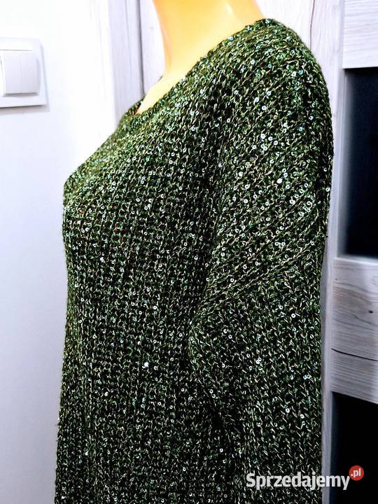 4446 Atmosphere Swetr cekinowy zielony Braniewo sprzedam
