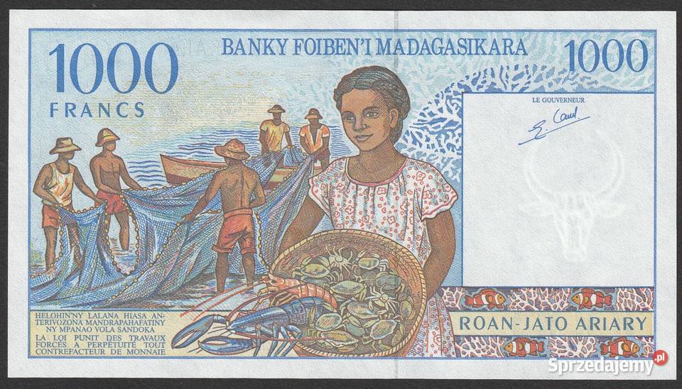 MADAGASKAR 1000 FRANKÓW 1994 STAN BANKOWY UNC