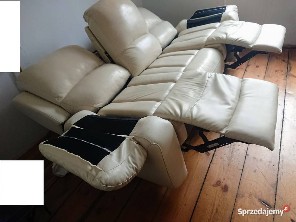 Komplet Zestaw Wypoczynek Skórzany Relax Sofa Warszawa
