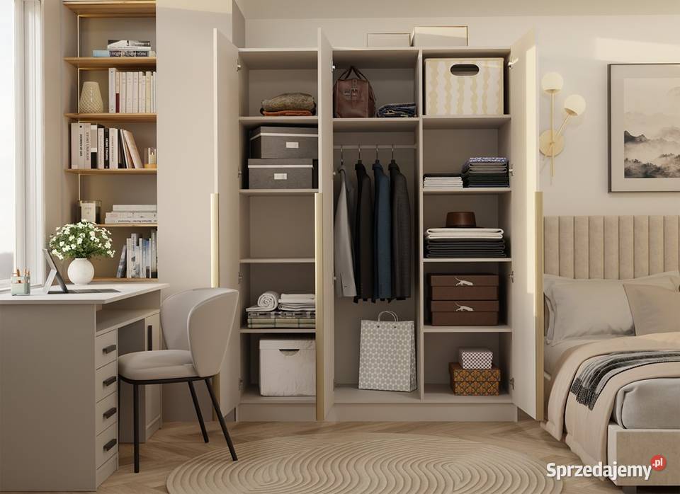 Szafa SENSO 3D 150 3 drzwi złote uchwyty 150cm opolskie