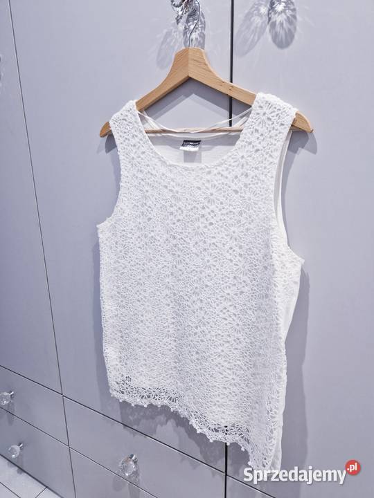 Ażurkowa bluzeczka na ramiączkach top biały sprzedam