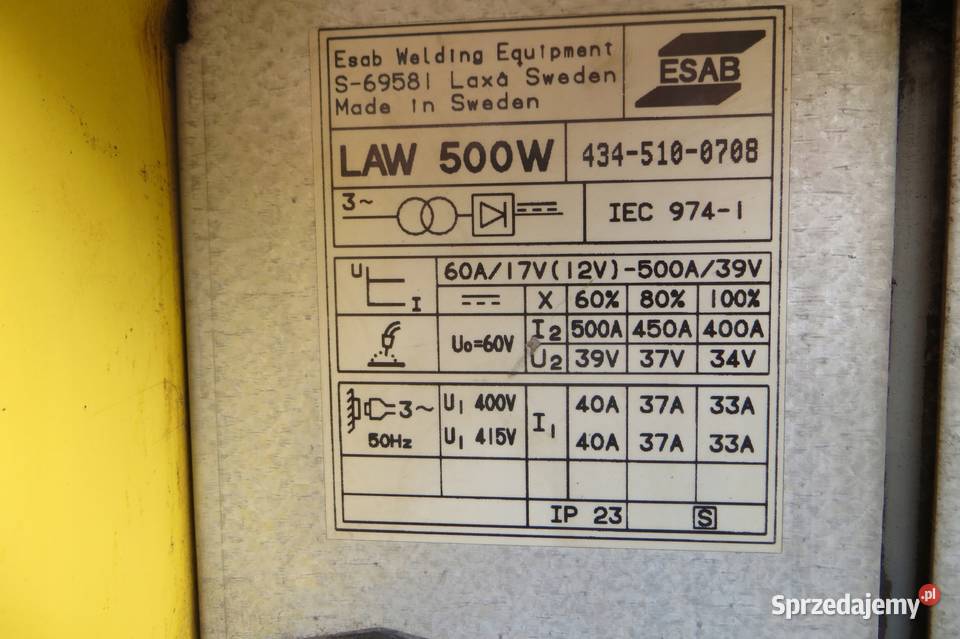 SPAWARKA ESAB LAW 500W MIG sprzedam