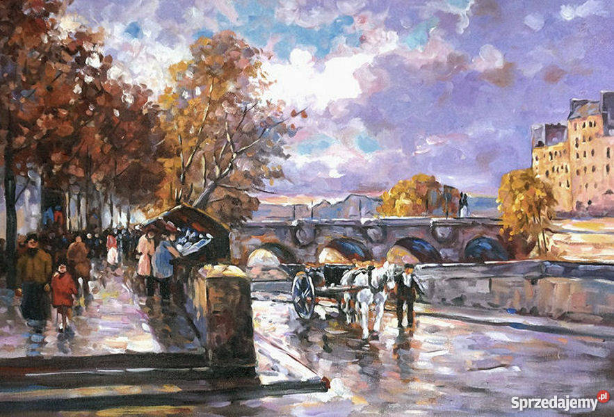 Obraz olejny Bulwar Sekwanie Edouard Cortes Warszawa