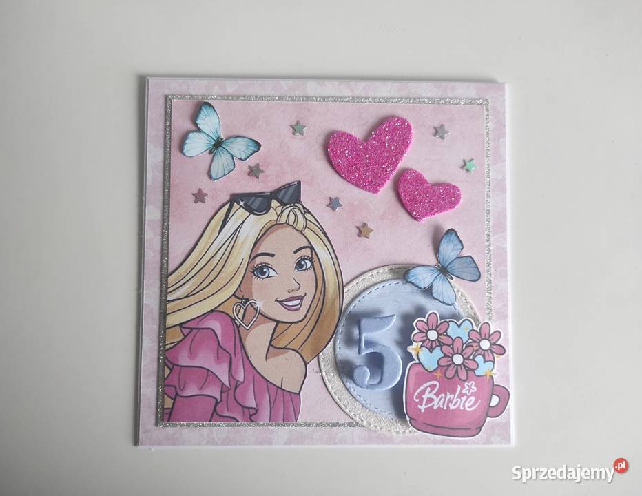 Kartka urodzinowa ręcznie robiona Barbie Łódź