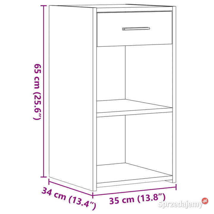 Szafka nocna brązowy dąb 35x34x65 WM840588 Warszawa