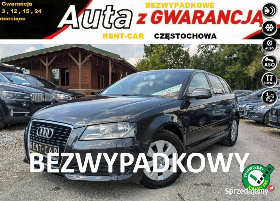 Audi A3 16TDi Sportback OPŁACONY Bezwypadkowy czarny Częstochowa