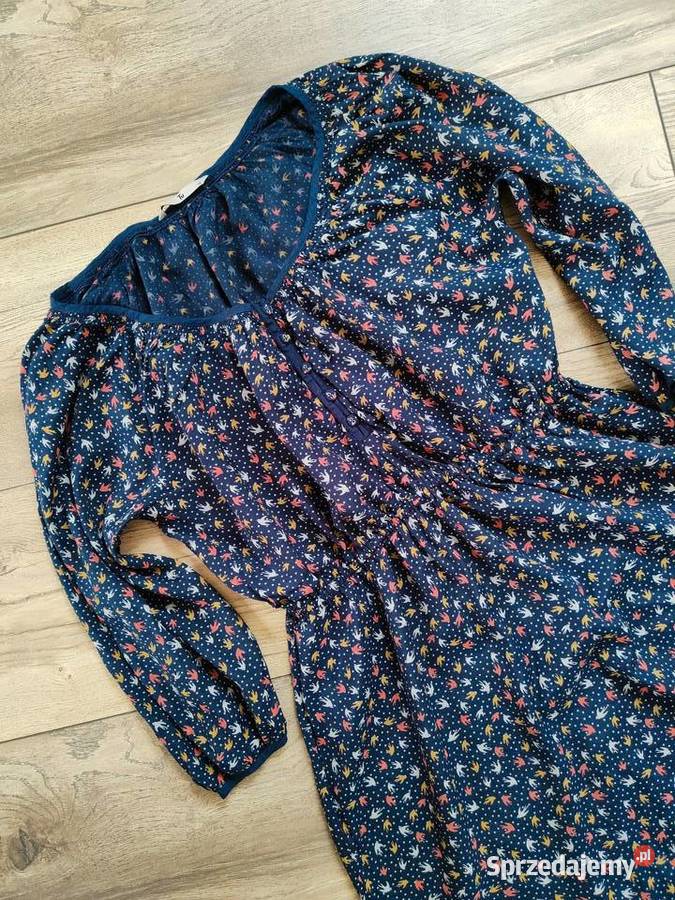 Granatowa sukienka TU Jaskółki Vintage 42 Jasło
