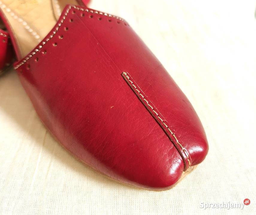 Czerwone skórzane buty balerinki 39 skóra orient sprzedam