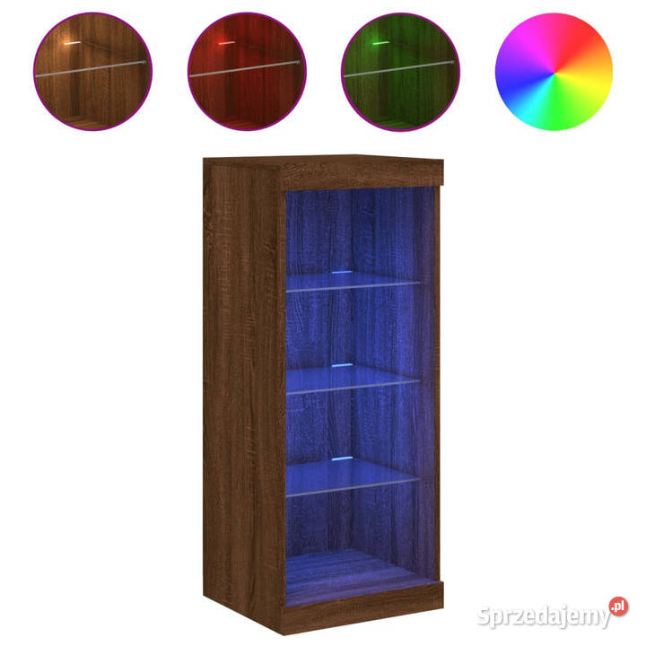 Szafka z oświetleniem LED brązowy dąb 41x37x100