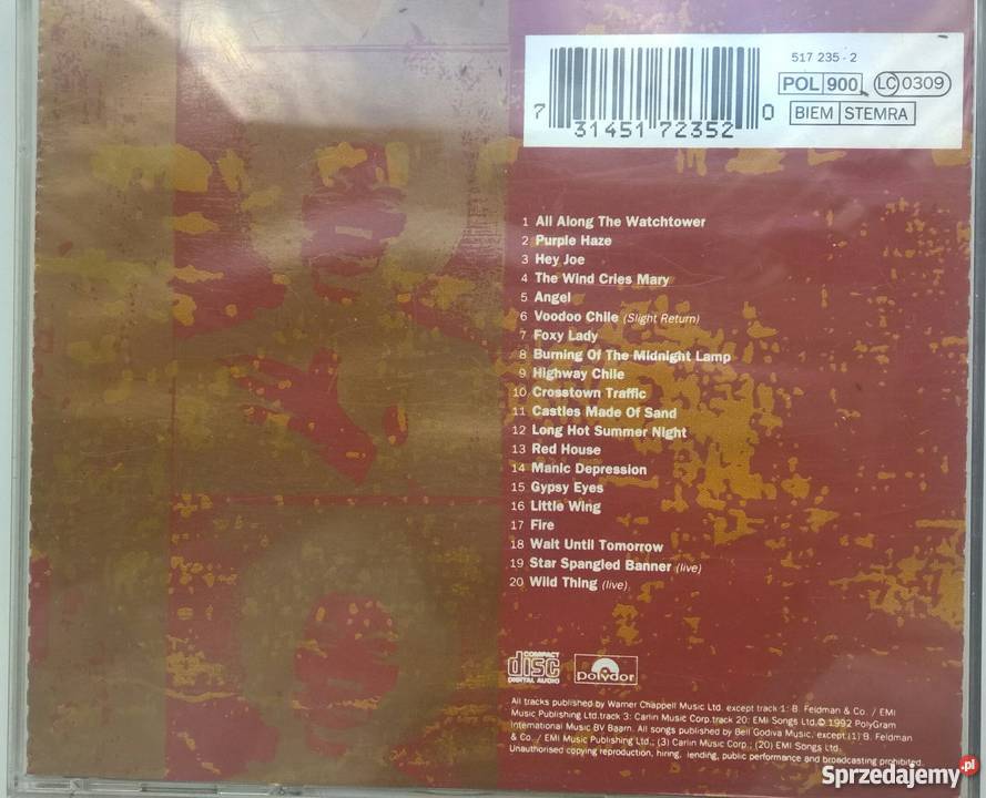 Plyta CD Jimi Hendrix The Ultimate Experience lubuskie Świebodzin