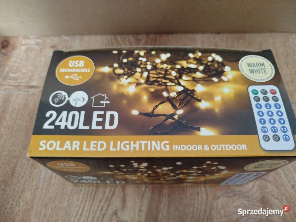 SLampki choinkowe 2w1 solarne akumulator 240 LED Świebodzice sprzedam