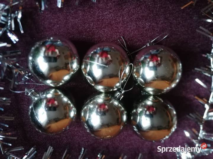 Bombki gładkie srebrnenietłukące sztuk 6Ozdoby Łódź sprzedam