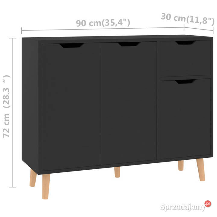 Szafka czarna z połyskiem 90x30x72 materiał Warszawa sprzedam