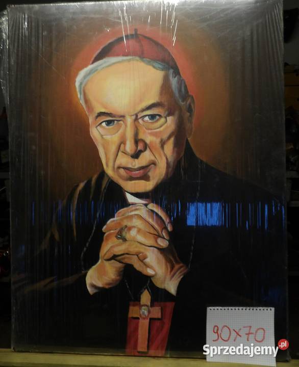 Kardynał S. Wyszyński obraz olejny płótnie 90x70