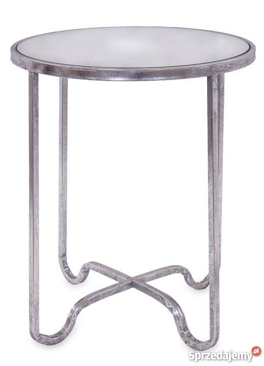 Okrągły stolik kawowy z lustrzanym blatem industrialny mały