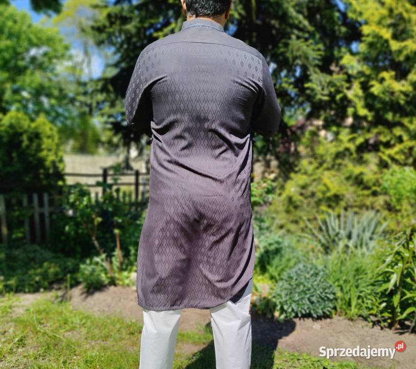 Męska tunika orientalna L czarna szara grafit Odzież codzienna Szczecin