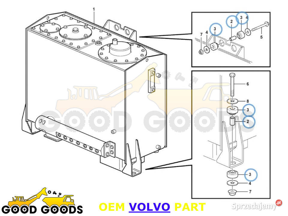 VOLVO PODUSZKA ODBÓJ ZBIORNIKA HYD 4746300 Władysławów