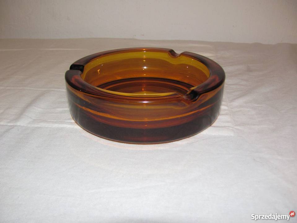 Popielnica szklana miodowa ITALY waga 11 lubelskie Zamość