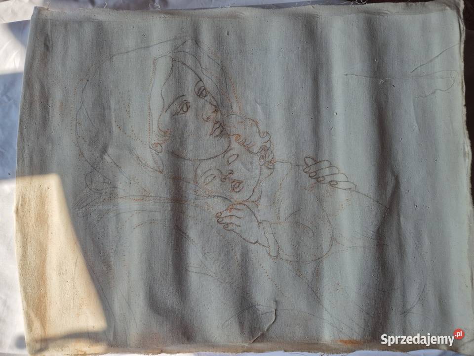 Obraz Matki Boskiej stary na płótnie 50x70 Brzesko